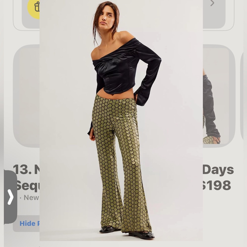 Free People Wilder Days Sequin Flares Size 6 NWOT